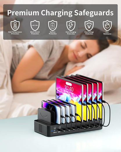 580W Charging Station for Multiple Devices, 10-Port USB C Fast Charger Station - Image 6