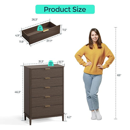 LINSY Fluted Dresser for Bedroom - Image 3