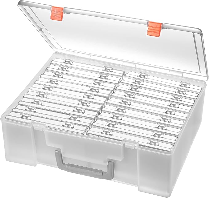 Photo Storage Box 4x6, 18 Inner Extra Large Organizer Acid-Free Photo Keeper by Gbivbe