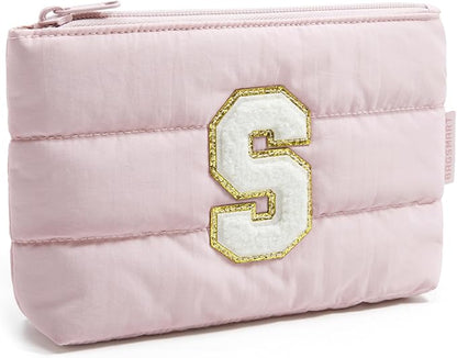 BAGSMART Small Personalized Makeup Bag, Machine Washable Puffy Cosmetic Pouch by BAGSMART