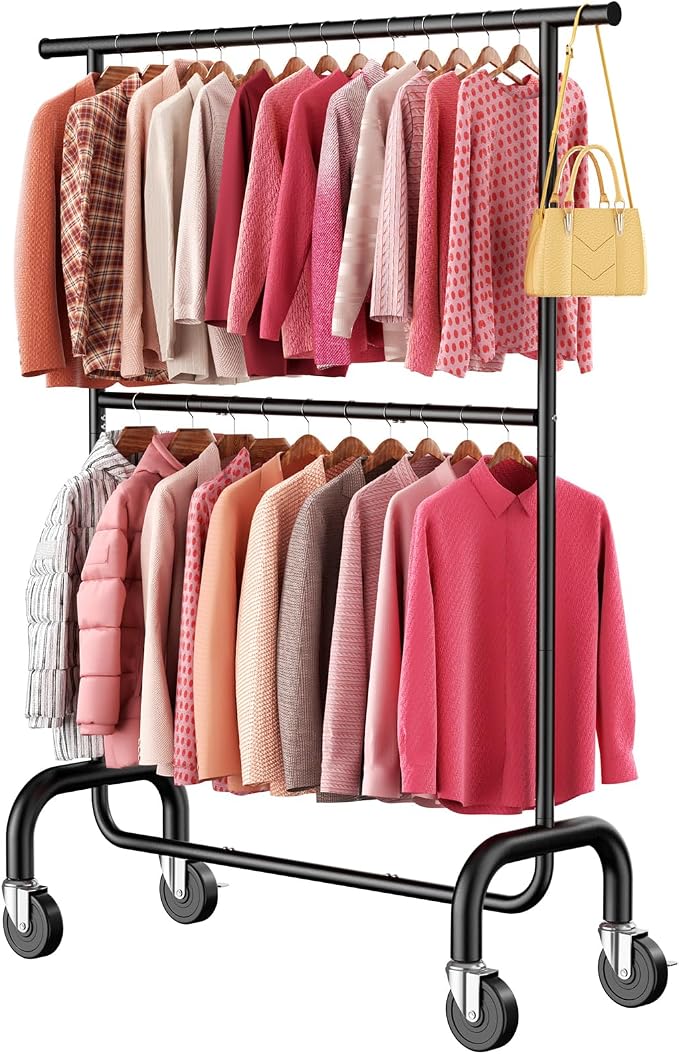 Heavy Duty Clothes Rack Load 600 LBS, Rolling Clothing Rack by Unknown