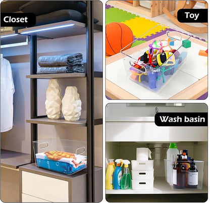 Clear Plastic Storage Bins 8 Pack - Image 5
