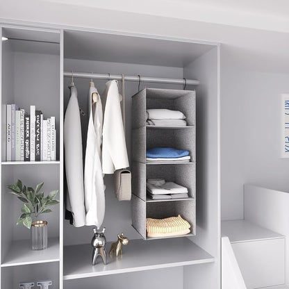 Hanging Closet Organizer, Easy Mount Collapsible 4-Shelf Camper Closet Wardrobe - Image 4