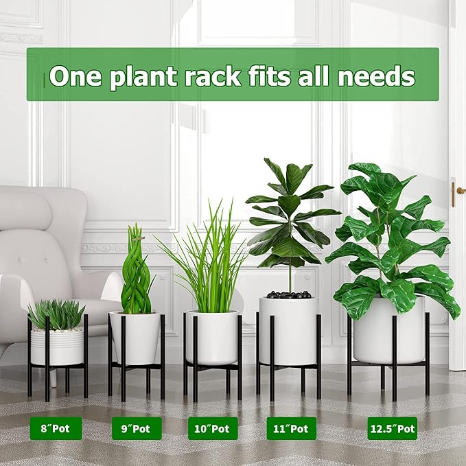 EKNITEY Adjustable Plant Pot Stand: Indoor Outdoor Modern Flower Holder Metal - Image 3