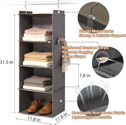 Hanging Closet Organizer 4 Shelf - Image 3