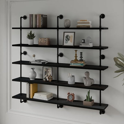 HDDFER Floating Shelves for Wall Bookshelf Industrial Pipe Shelving Shelves 60 - Image 4