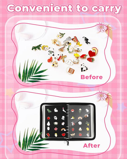 UCEC Enamel Pin Display Book & 50 PCS Rubber Pin Backs, A5 Album Pin Collection - Image 3