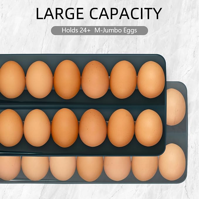 Egg Holder for Fridge Automatic Rolling Egg Dispenser for Refrigerator Kitchen - Image 2
