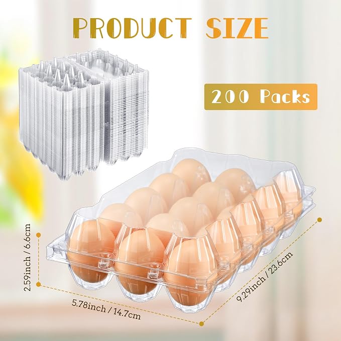 Zubebe 200 Clear Plastic Egg Trays - Image 2