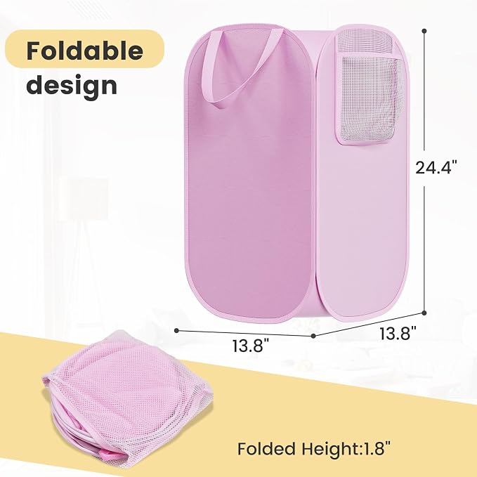Polyester Strong Mesh Pop-up Laundry Hamper, Quality Pop Up Hampers - Image 2