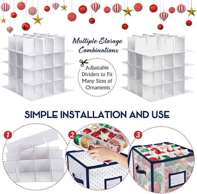 BINSUNS Christmas Ornament Storage Box, Christmas Storage Containers Organizer - Image 5