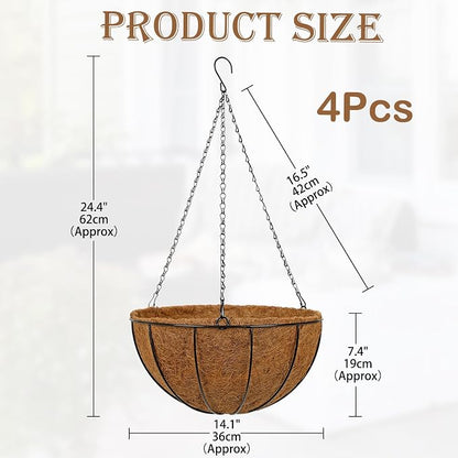 14 Inch Metal Hanging Basket - Image 2