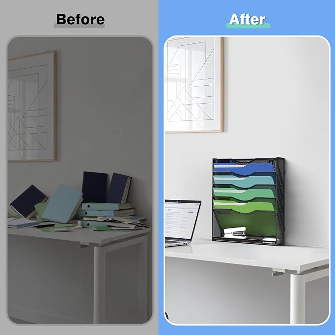Kuntine.B Wall File Organizer Office Hanging Magazine Holder Wall File Organizer - Image 5