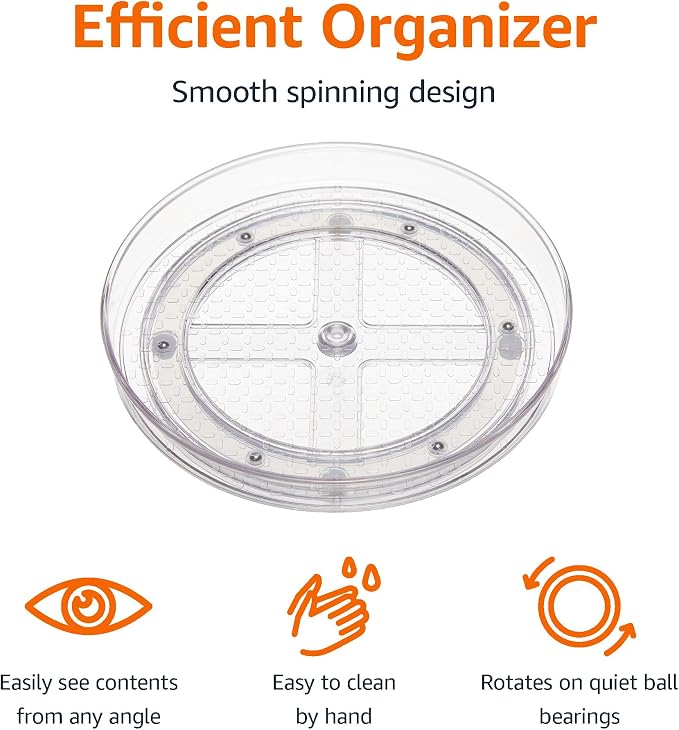 Amazon Basics Clear Lazy Susan Turntable Organizer - Image 2
