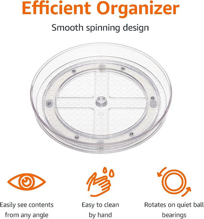 Amazon Basics Clear Lazy Suzan Turntable Organizer - Image 2