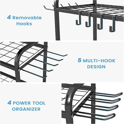 Hadulcet Garden Tool Organizer, Metal Garage Organization and Storage - Image 4