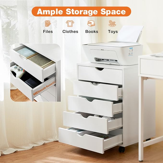 5 Drawer Chest, Storage Cabinet Dressers - Image 5