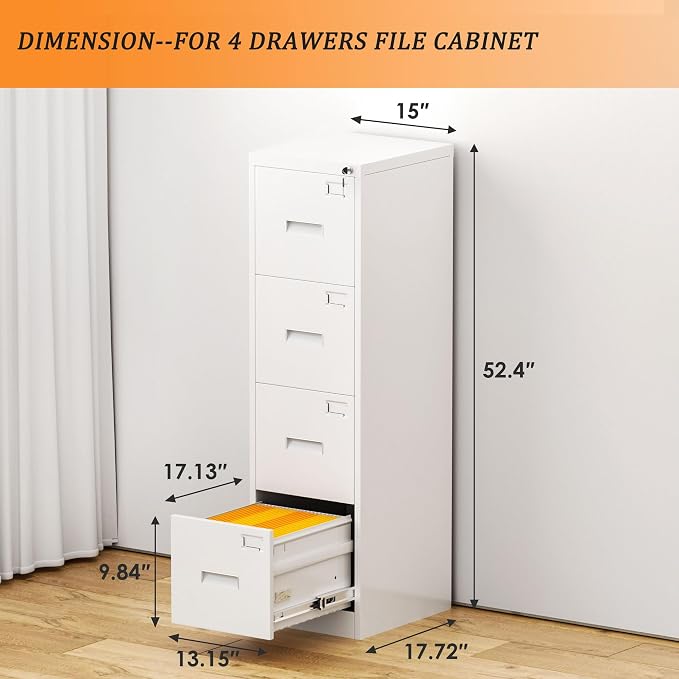 INTERGREAT 4 Drawers File Cabinet - Image 3