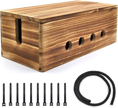 Large Cable Management Box, Wood Cord Hider Box & Organizer by Unknown