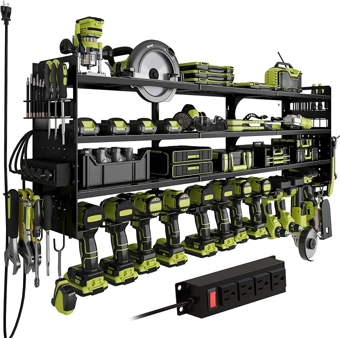 12 Cordless Drill Holder Large Power Tool Organizer Wall Mount by Seeahead