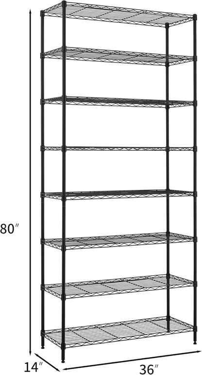 Finnhomy 8-Tier Wire Shelving Unit Adjustable Steel Wire Rack Shelving - Image 2