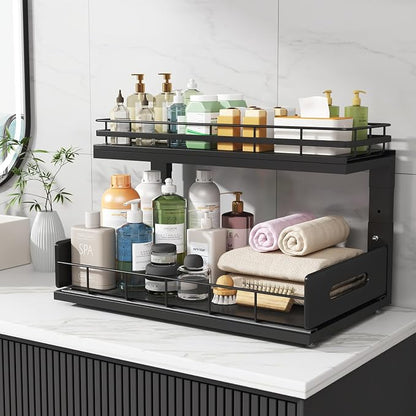 Under Sink Organizer Upgrade To Professional Rails, 2-Tier Dual Pull Out - Image 8