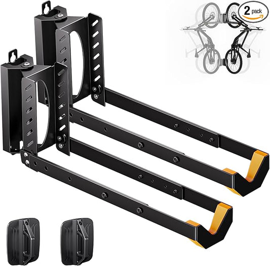 2 Pack Bike Wall Mount, Swivel Vertical No-Lift Bicycle Rack by Unlumm