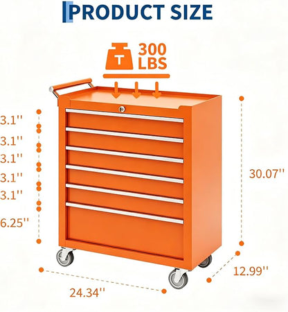Garvee Rolling Tool Chest, 6 Drawers Tool Storage Cabinet, Toolbox - Image 3
