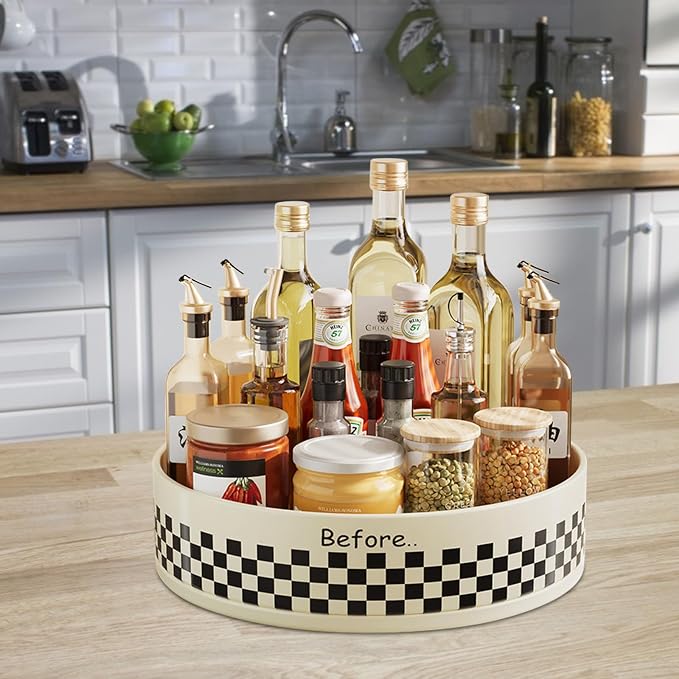 Unomor Rotating Spice Rack Turntable Organizer, Non-Slip Round Makeup Tray and - Image 4