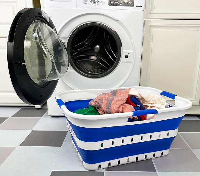 SAMMART 42L Collapsible Plastic Laundry Basket by SAMMART