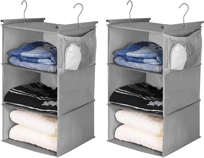 MAX Houser 3 Tier Shelf Hanging Closet Organizer, Closet Hanging Shelf by MAXHouser