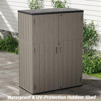 KINYING Outdoor Storage Cabinet Waterproof, 57 Cu.ft Resin Vertical Outdoor - Image 7