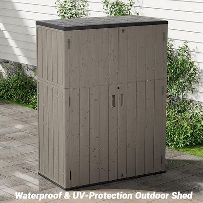 KINYING Outdoor Storage Shed, 57 Cu.ft Vertical Outdoor Storage Cabinet - Image 7
