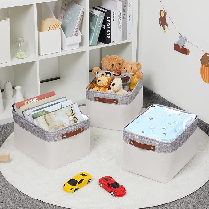HNZIGE Large Storage Baskets for Shelves Fabric Storage Toy Baskets - Image 4