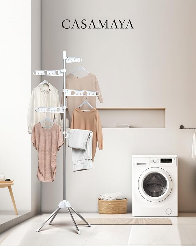 CASAMAYA Clothes Drying Rack Foldable, 70.9 inch Tripod Drying Rack - Image 2
