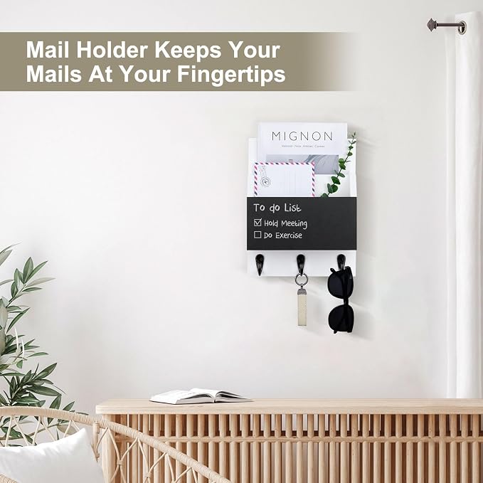 Key and Mail Holder for Wall Mount, Entryway Mail Holder - Image 5
