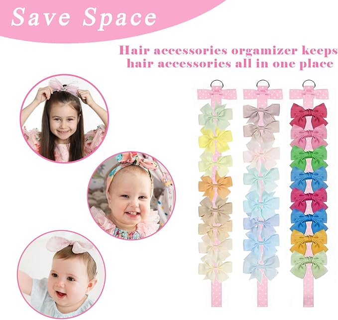 6 PCS Headband Bow Holder for Girls Hair Bows Clips Storage Bow Organizer - Image 2