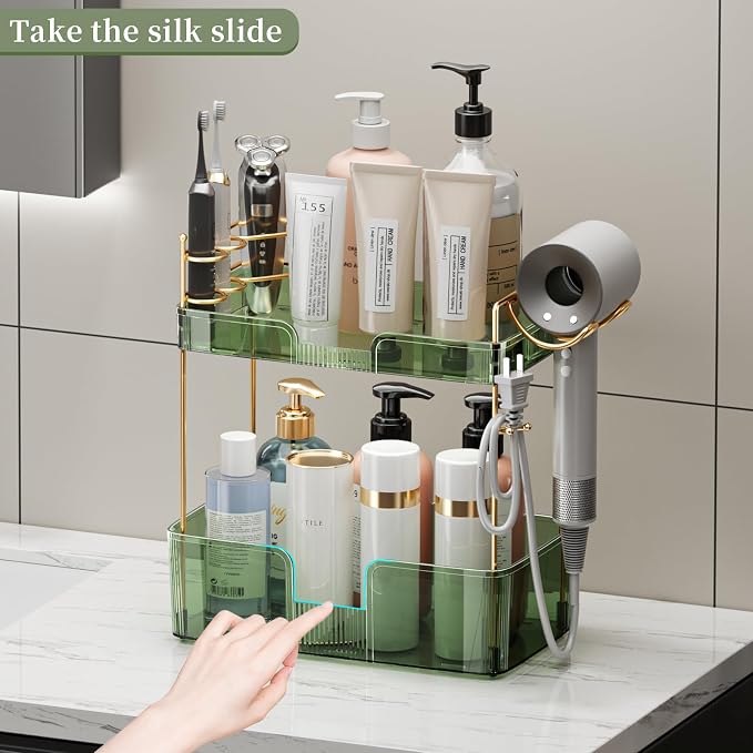YCIA&DONE Luxury Bathroom Counter Organizer, Large Makeup Organizer Countertop - Image 5