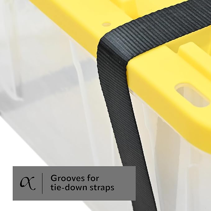 CX BLACK & YELLOW, 27-Gallon Heavy Duty Clear Storage Container & Snap-Tight Lid - Image 5