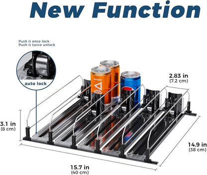 Puricon Drink Organizer for Fridge Pusher Glide, Spring Loaded Fridge Drink - Image 6