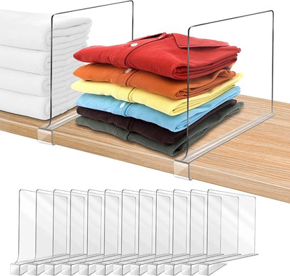 Acrylic Shelf Dividers for Closet Organization 16Pack Closet Shelf Divider by OMGelic