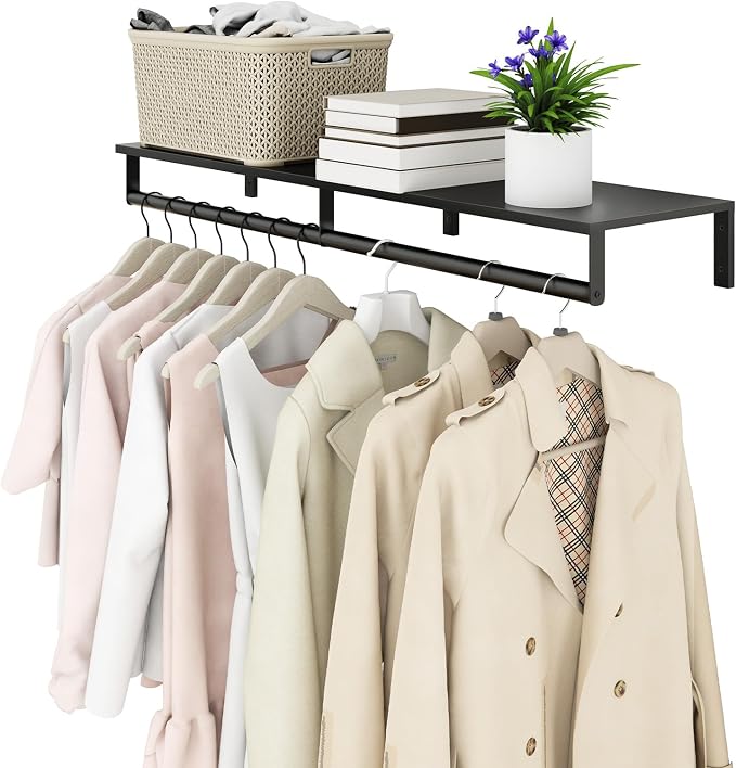 Audmore Wall Mounted Clothes Rack Closet Rod by Audmore