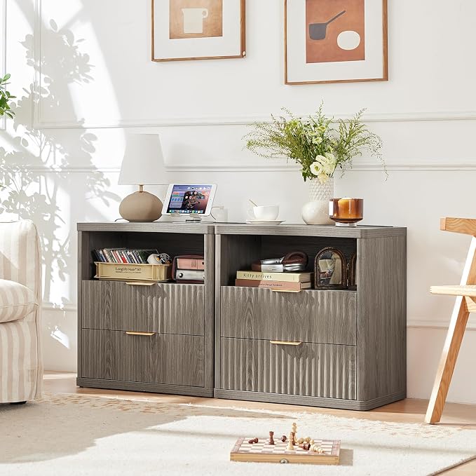 LEYAOYAO Fluted Nightstand - Image 3