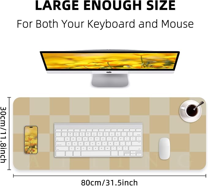 Leather Desk mat, Non-Slip Desk mat, Waterproof PU Leather Desk pad Protector - Image 2