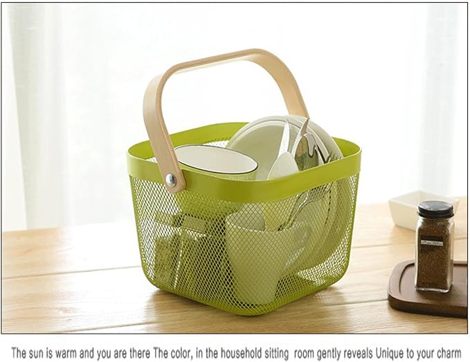 AJIODA Metal Mesh Steel Basket, Storage Organizer Basket Multi-functional - Image 6