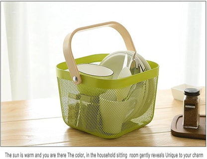 AJIODA Metal Mesh Steel Basket, Storage Organizer Basket Multi-functional - Image 6