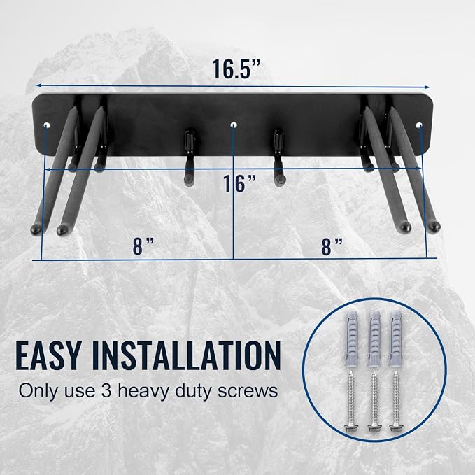 Wall Mount Ski Storage Rack, Garage Snowboard Storage Organizer 8 Pairs Metal - Image 5
