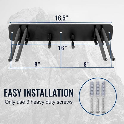 Wall Mount Ski Storage Rack, Garage Snowboard Storage Organizer 4 Pairs Metal - Image 2