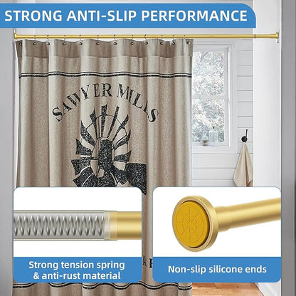 CorkLatta Gold Adjustable Shower Curtain Rod 32 to 80 inch - Image 2