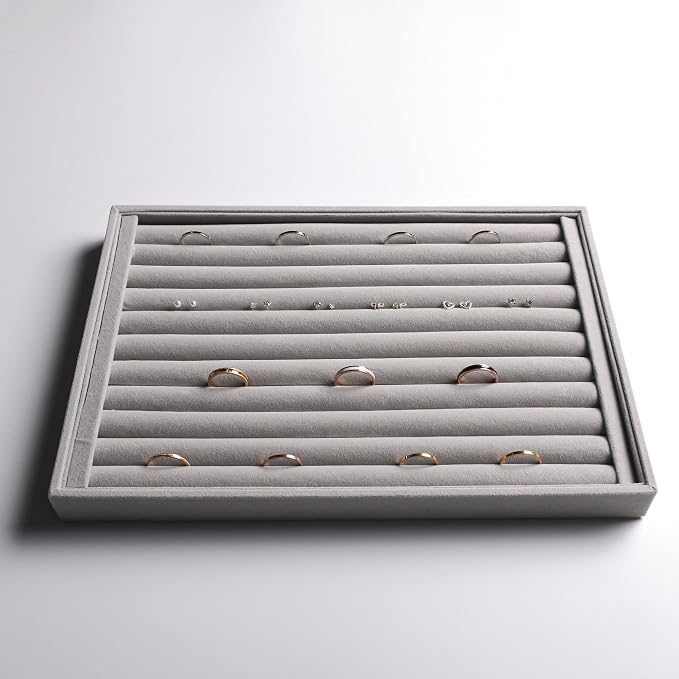Frebeauty Stackable Velvet Jewelry Organizer Trays - Image 5